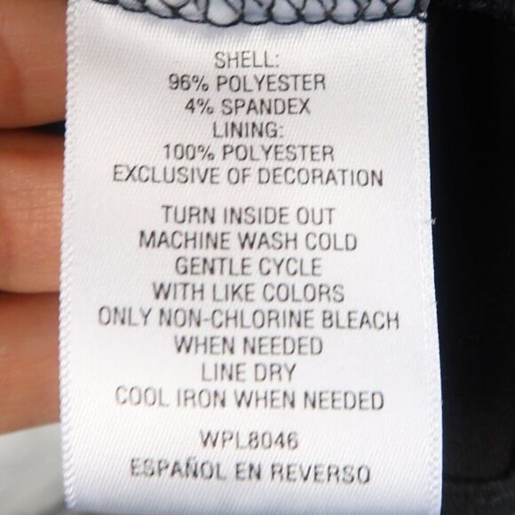 THALIA SODI BLACK SLEEVELESSS V NECK PEPLUM TOP WITH FLORAL EMBROIDERY SIZE S - Picture 3 of 5